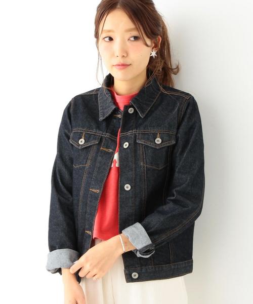 Another Edition(アナザーエディション)の「【WEB店舗限定】デニムGジャケット/ aeBC DNM G-JK(デニムジャケット・レディース・ネイビー/コバルトブルー・MEDIUM/SMALL)」の2枚目の写真