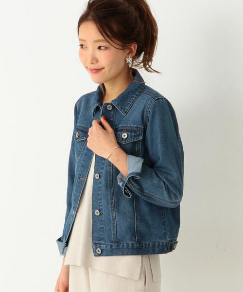 Another Edition(アナザーエディション)の「【WEB店舗限定】デニムGジャケット/ aeBC DNM G-JK(デニムジャケット・レディース・ネイビー/コバルトブルー・MEDIUM/SMALL)」の1枚目の写真