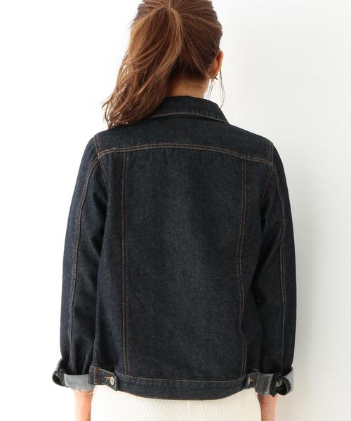 Another Edition(アナザーエディション)の「【WEB店舗限定】デニムGジャケット/ aeBC DNM G-JK(デニムジャケット・レディース・ネイビー/コバルトブルー・MEDIUM/SMALL)」の3枚目の写真