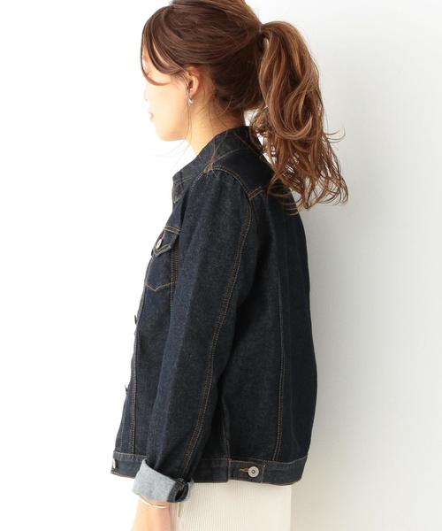 Another Edition(アナザーエディション)の「【WEB店舗限定】デニムGジャケット/ aeBC DNM G-JK(デニムジャケット・レディース・ネイビー/コバルトブルー・MEDIUM/SMALL)」の4枚目の写真