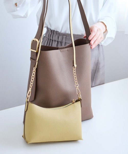 ROPE' PICNIC（ロペピクニック）の「【ちゃんと+かわいい保証】me fit BAG ワンショルダートート＆ミニショルダーバッグ/A4対応（ショルダーバッグ・レディース・ブラウン/ブラック/グレー系その他・FREE）」の3枚目の写真