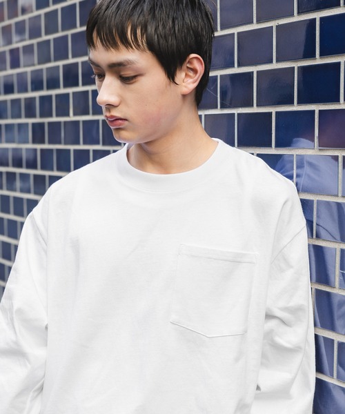 BAYFLOW(ベイフロー)の「【WEB限定】ベーシックポケットロンT / 無地 / ヘビーウェイト(Tシャツ/カットソー・メンズ・グレー/チャコールグレー/ブラック/グレイッシュベージュ/カーキ/ホワイト・SMALL/MEDIUM/LARGE)」の7枚目の写真