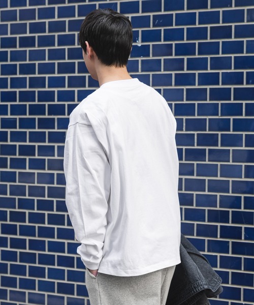 BAYFLOW(ベイフロー)の「【WEB限定】ベーシックポケットロンT / 無地 / ヘビーウェイト(Tシャツ/カットソー・メンズ・グレー/チャコールグレー/ブラック/グレイッシュベージュ/カーキ/ホワイト・SMALL/MEDIUM/LARGE)」の9枚目の写真