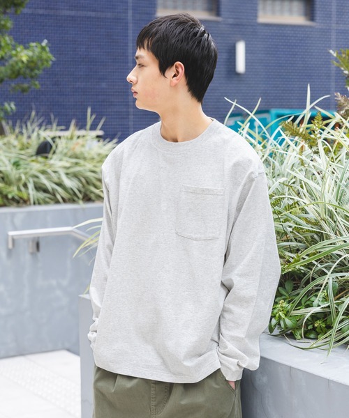 BAYFLOW(ベイフロー)の「【WEB限定】ベーシックポケットロンT / 無地 / ヘビーウェイト(Tシャツ/カットソー・メンズ・グレー/チャコールグレー/ブラック/グレイッシュベージュ/カーキ/ホワイト・SMALL/MEDIUM/LARGE)」の14枚目の写真