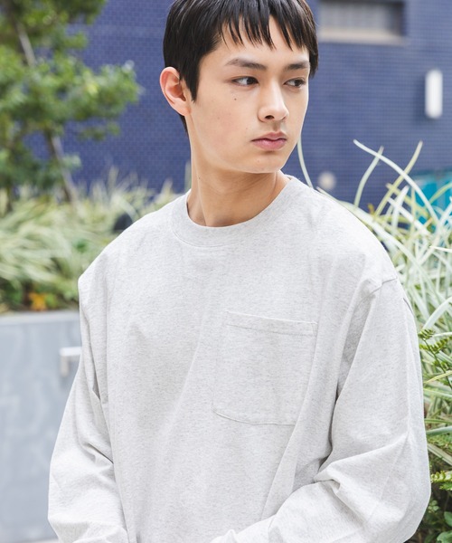 BAYFLOW(ベイフロー)の「【WEB限定】ベーシックポケットロンT / 無地 / ヘビーウェイト(Tシャツ/カットソー・メンズ・グレー/チャコールグレー/ブラック/グレイッシュベージュ/カーキ/ホワイト・SMALL/MEDIUM/LARGE)」の15枚目の写真