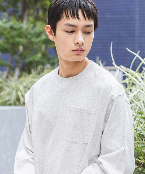 BAYFLOW(ベイフロー)の「【WEB限定】ベーシックポケットロンT / 無地 / ヘビーウェイト(Tシャツ/カットソー・メンズ・グレー/チャコールグレー/ブラック/グレイッシュベージュ/カーキ/ホワイト・SMALL/MEDIUM/LARGE)」の16枚目の写真