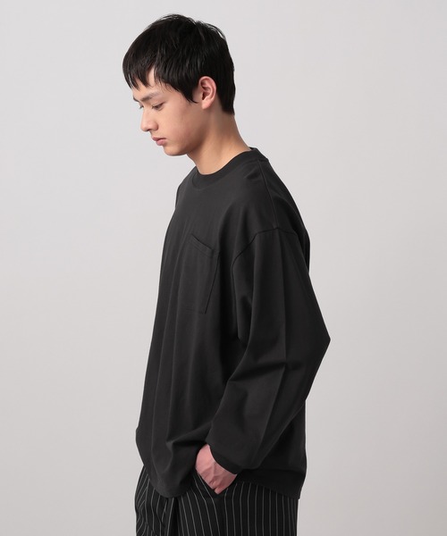 BAYFLOW(ベイフロー)の「【WEB限定】ベーシックポケットロンT / 無地 / ヘビーウェイト(Tシャツ/カットソー・メンズ・グレー/チャコールグレー/ブラック/グレイッシュベージュ/カーキ/ホワイト・SMALL/MEDIUM/LARGE)」の18枚目の写真