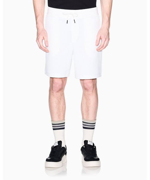 ARMANI EXCHANGE(アルマーニエクスチェンジ)の「【A|X アルマーニ エクスチェンジ】ダイアゴナル オールオーバージャカードロゴ スウェットショーツ(スウェットパンツ・メンズ・ブラック/オフホワイト・X-SMALL/X-LARGE/SMALL/MEDIUM/LARGE)」の10枚目の写真