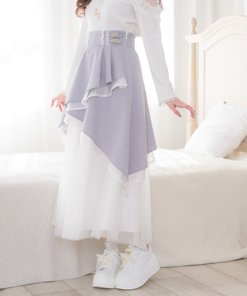 couture BY ROJITA(クチュールバイロジータ)の「異素材アシメフレアスカート(スカート・レディース・その他/ブラック/グレー・FREE)」の3枚目の写真