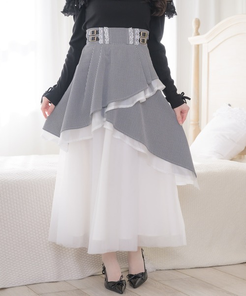 couture BY ROJITA(クチュールバイロジータ)の「異素材アシメフレアスカート(スカート・レディース・その他/ブラック/グレー・FREE)」の6枚目の写真