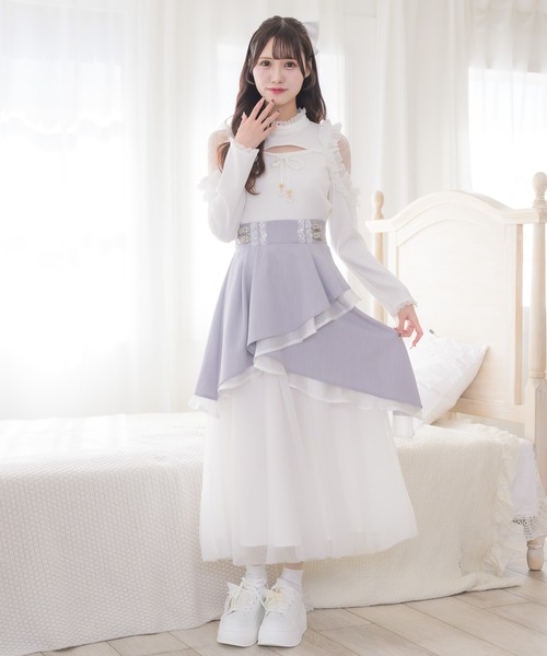 couture BY ROJITA(クチュールバイロジータ)の「異素材アシメフレアスカート(スカート・レディース・その他/ブラック/グレー・FREE)」の18枚目の写真