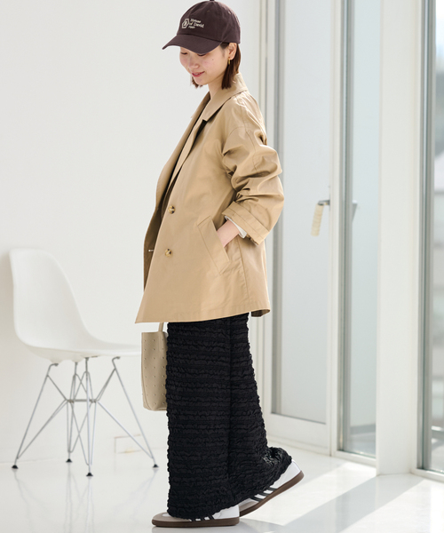 JOURNAL STANDARD relume（ジャーナルスタンダード　レリューム）の「《追加2 / 手洗い可》ハーフトレンチコート（トレンチコート・レディース・ネイビー/ベージュ・38/36）」の7枚目の写真