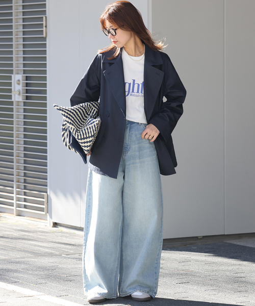 JOURNAL STANDARD relume（ジャーナルスタンダード　レリューム）の「《追加2 / 手洗い可》ハーフトレンチコート（トレンチコート・レディース・ネイビー/ベージュ・38/36）」の16枚目の写真