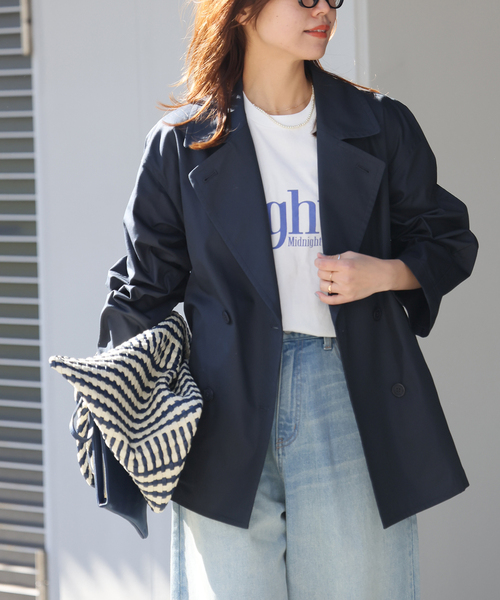 JOURNAL STANDARD relume（ジャーナルスタンダード　レリューム）の「《追加2 / 手洗い可》ハーフトレンチコート（トレンチコート・レディース・ネイビー/ベージュ・38/36）」の20枚目の写真