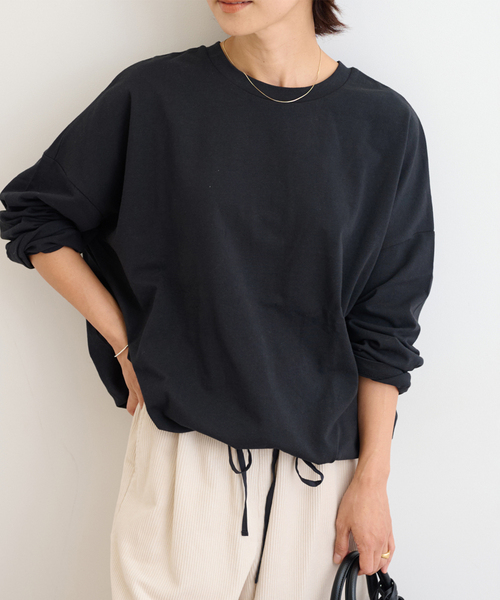 JOURNAL STANDARD relume（ジャーナルスタンダード　レリューム）の「《追加2》ギャザーヘムロングスリーブ（Tシャツ/カットソー・レディース・ブラック/ナチュラル/ネイビー/ホワイト/ライトグレー・FREE）」の21枚目の写真