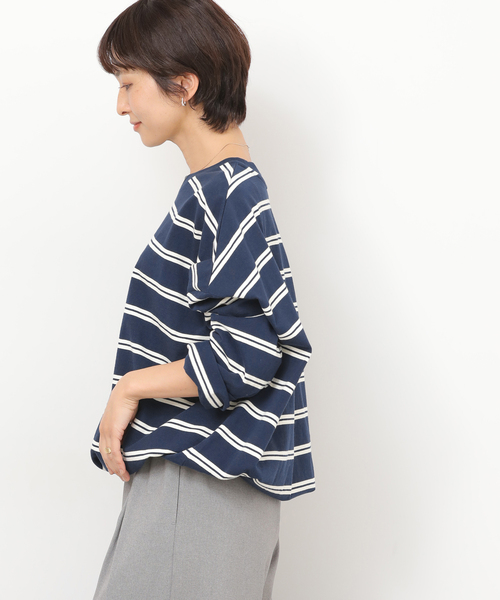 JOURNAL STANDARD relume（ジャーナルスタンダード　レリューム）の「《追加2》ギャザーヘムロングスリーブ（Tシャツ/カットソー・レディース・ブラック/ナチュラル/ネイビー/ホワイト/ライトグレー・FREE）」の13枚目の写真