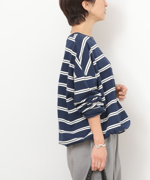 JOURNAL STANDARD relume（ジャーナルスタンダード　レリューム）の「《追加2》ギャザーヘムロングスリーブ（Tシャツ/カットソー・レディース・ブラック/ナチュラル/ネイビー/ホワイト/ライトグレー・FREE）」の14枚目の写真