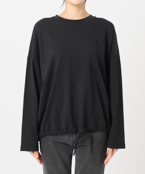 JOURNAL STANDARD relume（ジャーナルスタンダード　レリューム）の「《追加2》ギャザーヘムロングスリーブ（Tシャツ/カットソー・レディース・ブラック/ナチュラル/ネイビー/ホワイト/ライトグレー・FREE）」の15枚目の写真