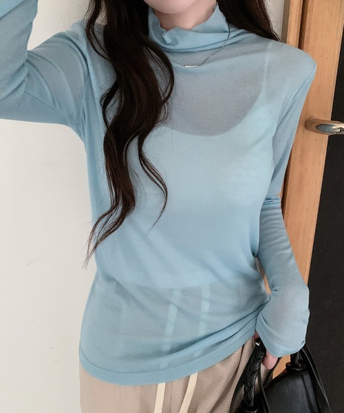 by LEGNA(バイレグナ)の「なめらかシアータートルトップス(Tシャツ/カットソー・レディース・ホワイト/ブラック/ライトブルー/杢グレー・LARGE/MEDIUM)」の10枚目の写真