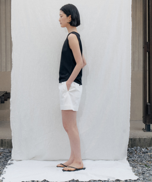 STEP AROUND（ステップアラウンド）の「Soft Cotton Pocket Banding Shorts_WHITE（その他パンツ・レディース・その他・SMALL/MEDIUM）」の4枚目の写真