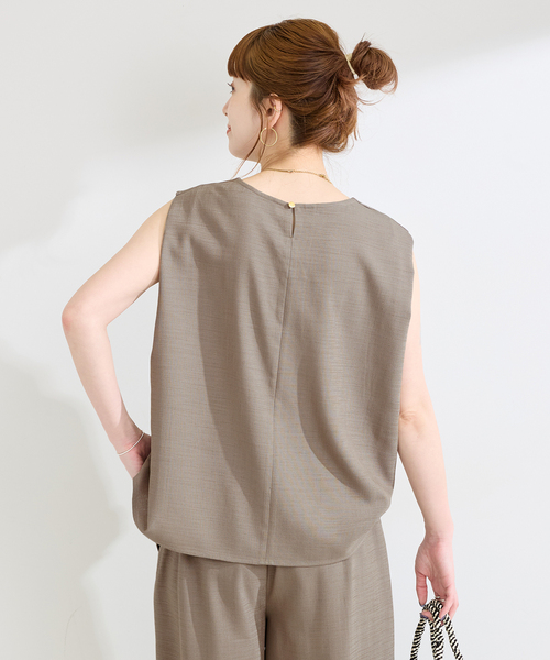 B.C STOCK(ベーセーストック)の「《S/Mサイズ展開》《2点セット》ウォッシャブル / リネンライクセットアップ(その他パンツ・レディース・ウッド/ベージュ/ブラック・SMALL/MEDIUM)」の8枚目の写真