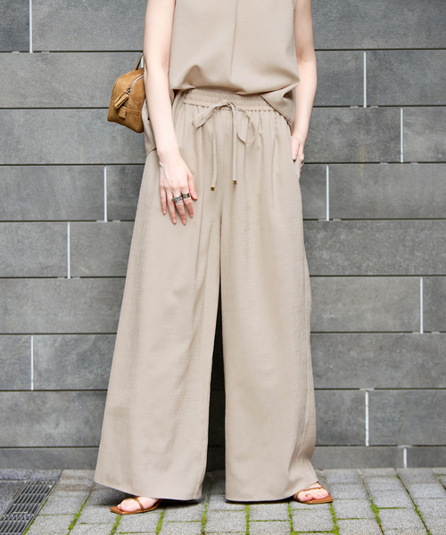B.C STOCK(ベーセーストック)の「《S/Mサイズ展開》《2点セット》ウォッシャブル / リネンライクセットアップ(その他パンツ・レディース・ウッド/ベージュ/ブラック・SMALL/MEDIUM)」の19枚目の写真