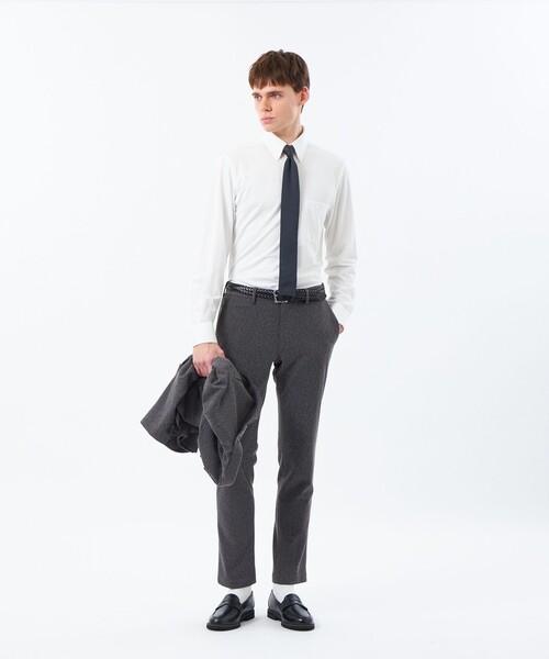 MACKINTOSH PHILOSOPHY（ﾏｯｷﾝﾄｯｼｭ ﾌｨﾛｿﾌｨｰ）の「トロッター シャツ スクエアボタンダウン トリコットバリエーション（シャツ/ブラウス・メンズ・ホワイト/グレー系その他2/ブルー・40/38/42）」の4枚目の写真