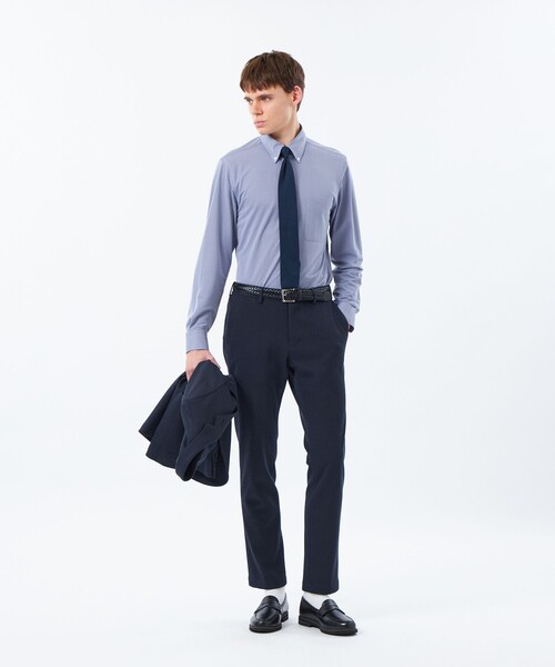 MACKINTOSH PHILOSOPHY（ﾏｯｷﾝﾄｯｼｭ ﾌｨﾛｿﾌｨｰ）の「トロッター シャツ スクエアボタンダウン トリコットバリエーション（シャツ/ブラウス・メンズ・ホワイト/グレー系その他2/ブルー・40/38/42）」の6枚目の写真
