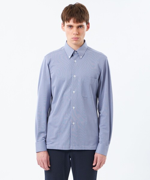 MACKINTOSH PHILOSOPHY（ﾏｯｷﾝﾄｯｼｭ ﾌｨﾛｿﾌｨｰ）の「トロッター シャツ スクエアボタンダウン トリコットバリエーション（シャツ/ブラウス・メンズ・ホワイト/グレー系その他2/ブルー・40/38/42）」の7枚目の写真