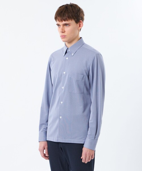 MACKINTOSH PHILOSOPHY（ﾏｯｷﾝﾄｯｼｭ ﾌｨﾛｿﾌｨｰ）の「トロッター シャツ スクエアボタンダウン トリコットバリエーション（シャツ/ブラウス・メンズ・ホワイト/グレー系その他2/ブルー・40/38/42）」の8枚目の写真