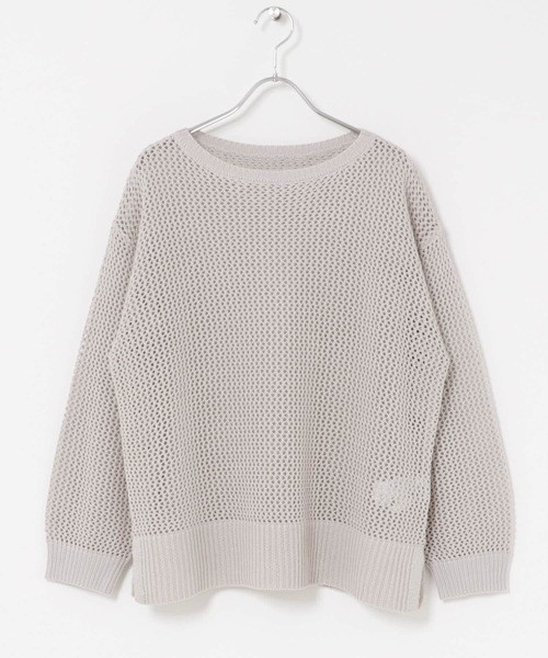 URBAN RESEARCH DOORS（アーバンリサーチドアーズ）の「メッシュニットプルオーバー｜春服/春ニット/大人カジュアル（ニット/セーター・レディース・ライトカーキ/グレー系その他・FREE）」の15枚目の写真