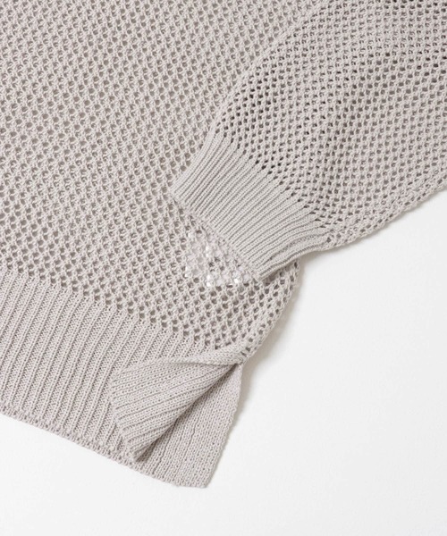 URBAN RESEARCH DOORS（アーバンリサーチドアーズ）の「メッシュニットプルオーバー｜春服/春ニット/大人カジュアル（ニット/セーター・レディース・ライトカーキ/グレー系その他・FREE）」の17枚目の写真