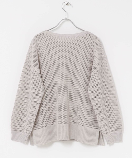 URBAN RESEARCH DOORS（アーバンリサーチドアーズ）の「メッシュニットプルオーバー｜春服/春ニット/大人カジュアル（ニット/セーター・レディース・ライトカーキ/グレー系その他・FREE）」の18枚目の写真