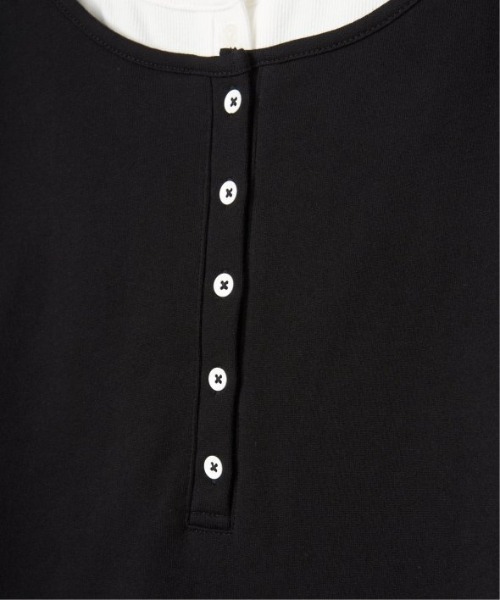 LBC（エルビーシー）の「ヘンリーネックレイヤー7分袖Tシャツ（Tシャツ/カットソー・レディース・ブルー/グレー/ブラック/ピンク・L/M）」の9枚目の写真