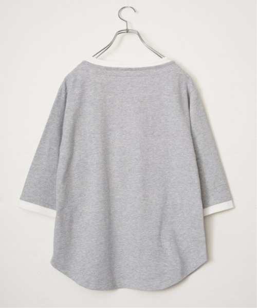 LBC（エルビーシー）の「ヘンリーネックレイヤー7分袖Tシャツ（Tシャツ/カットソー・レディース・ブルー/グレー/ブラック/ピンク・L/M）」の10枚目の写真