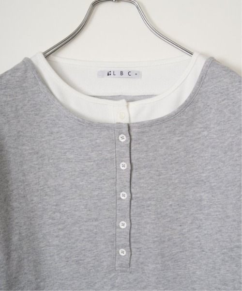 LBC（エルビーシー）の「ヘンリーネックレイヤー7分袖Tシャツ（Tシャツ/カットソー・レディース・ブルー/グレー/ブラック/ピンク・L/M）」の5枚目の写真