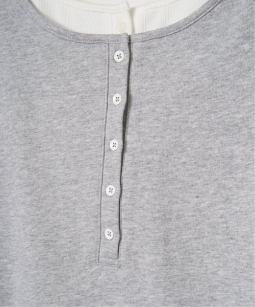 LBC（エルビーシー）の「ヘンリーネックレイヤー7分袖Tシャツ（Tシャツ/カットソー・レディース・ブルー/グレー/ブラック/ピンク・L/M）」の6枚目の写真