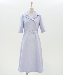 &BLOOM（アンドブルーム）の「ツイードライク 襟付き ダブルボタン ワンピース ＆BLOOM（アンドブルーム）（ワンピース）」