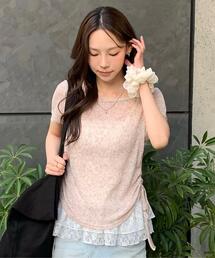 FREE'S MART | ◆メランジドロスト半袖レースティアードキャミセット(Tシャツ/カットソー)