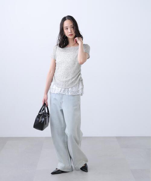 FREE'S MART(フリーズマート)の「◆メランジドロスト半袖レースティアードキャミセット(Tシャツ/カットソー・レディース・グレー/ブラック/ブラウン/ホワイト/ホワイト系その他・FREE)」の11枚目の写真