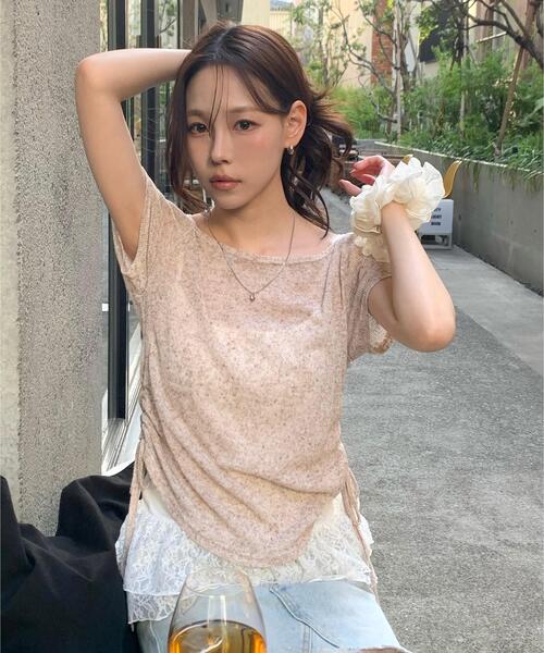 FREE'S MART(フリーズマート)の「◆メランジドロスト半袖レースティアードキャミセット(Tシャツ/カットソー・レディース・グレー/ブラック/ブラウン/ホワイト/ホワイト系その他・FREE)」の14枚目の写真