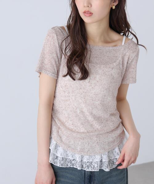 FREE'S MART(フリーズマート)の「◆メランジドロスト半袖レースティアードキャミセット(Tシャツ/カットソー・レディース・グレー/ブラック/ブラウン/ホワイト/ホワイト系その他・FREE)」の19枚目の写真