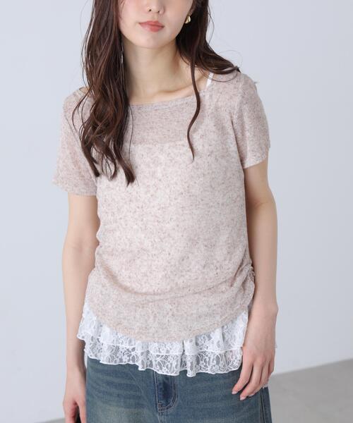 FREE'S MART(フリーズマート)の「◆メランジドロスト半袖レースティアードキャミセット(Tシャツ/カットソー・レディース・グレー/ブラック/ブラウン/ホワイト/ホワイト系その他・FREE)」の20枚目の写真
