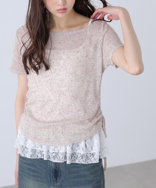 FREE'S MART(フリーズマート)の「◆メランジドロスト半袖レースティアードキャミセット(Tシャツ/カットソー・レディース・グレー/ブラック/ブラウン/ホワイト/ホワイト系その他・FREE)」の21枚目の写真