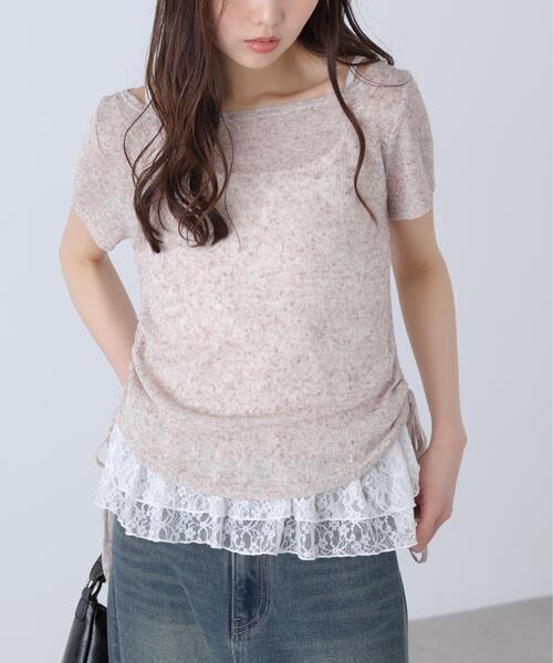 FREE'S MART(フリーズマート)の「◆メランジドロスト半袖レースティアードキャミセット(Tシャツ/カットソー・レディース・グレー/ブラック/ブラウン/ホワイト/ホワイト系その他・FREE)」の22枚目の写真