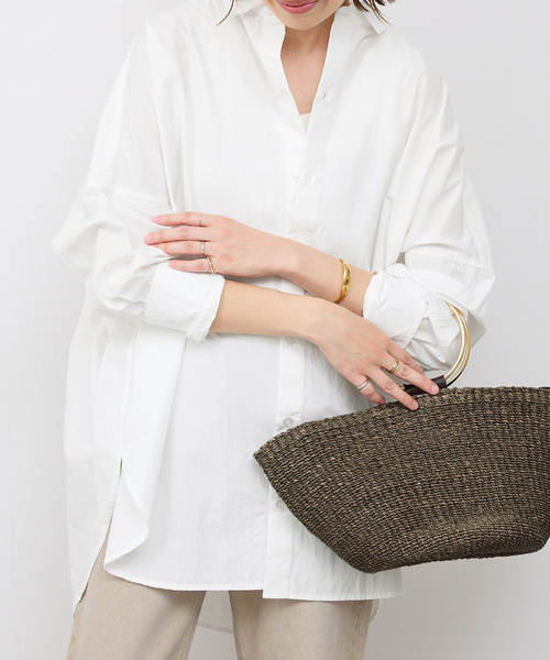 SLOBE IENA(スローブイエナ)の「《WEB限定/追加》オーバーサイズシャツ(シャツ/ブラウス・レディース・ピンク系その他/スカイブルー/ホワイト・FREE)」の5枚目の写真