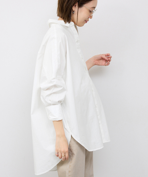 SLOBE IENA(スローブイエナ)の「《WEB限定/追加》オーバーサイズシャツ(シャツ/ブラウス・レディース・ピンク系その他/スカイブルー/ホワイト・FREE)」の6枚目の写真