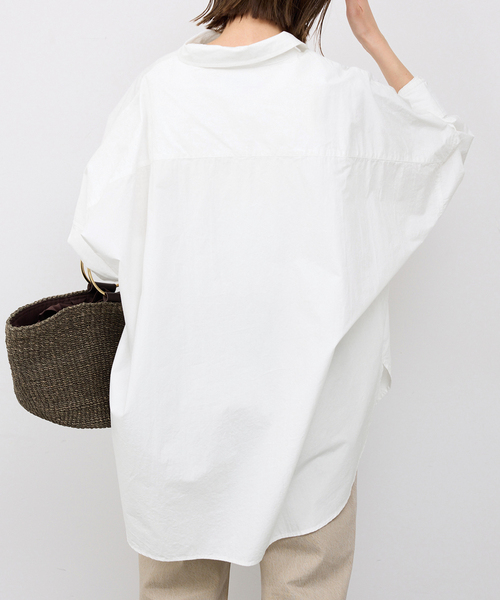 SLOBE IENA(スローブイエナ)の「《WEB限定/追加》オーバーサイズシャツ(シャツ/ブラウス・レディース・ピンク系その他/スカイブルー/ホワイト・FREE)」の8枚目の写真