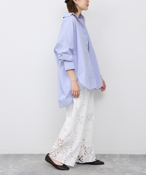 SLOBE IENA(スローブイエナ)の「《WEB限定/追加》オーバーサイズシャツ(シャツ/ブラウス・レディース・ピンク系その他/スカイブルー/ホワイト・FREE)」の11枚目の写真