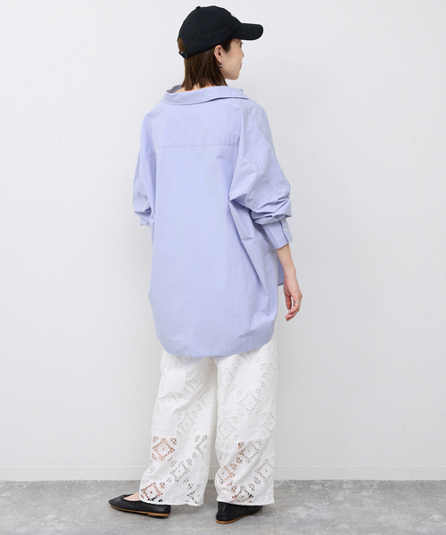 SLOBE IENA(スローブイエナ)の「《WEB限定/追加》オーバーサイズシャツ(シャツ/ブラウス・レディース・ピンク系その他/スカイブルー/ホワイト・FREE)」の12枚目の写真
